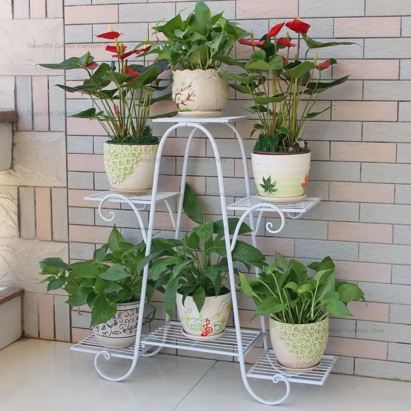 Outdoor Furniture Types - フラワーシェルフ バルコニー植物棚 リビングルーム フロアタイプ オリジナリティのある金属製植物棚 アウトドア