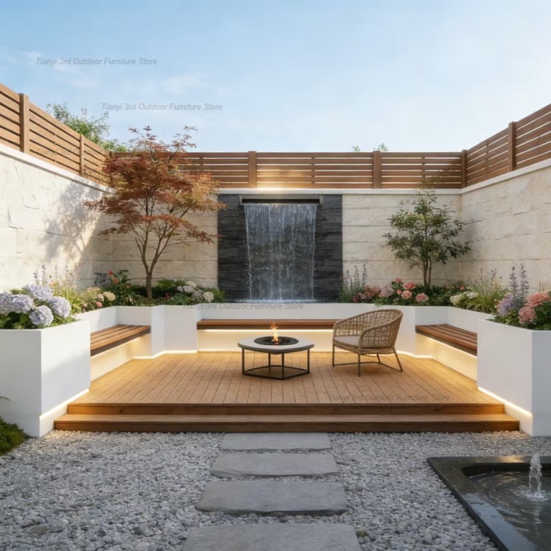Outdoor Furniture Metal Chairs - 北欧風中庭アイアンアートプランターシートモダンデザインテラス発光スツールステンレス鋼プラントボックスガーデン家具FYSS