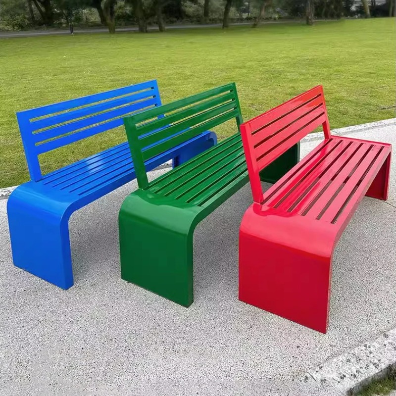 Garden Bench Metal - カラフルなモダンな屋外用金属製ガーデンベンチ、カスタマイズ可能なパティオベンチ、中庭用背もたれ付きエントリーレストチェア、屋内用Скамейка Садовая（ガーデンベンチ）