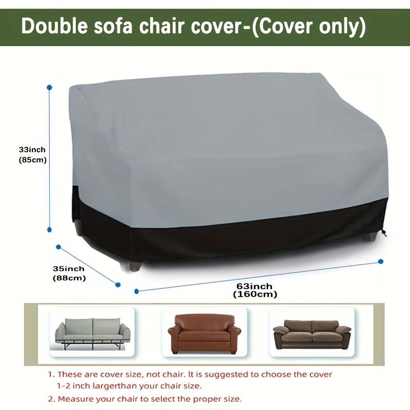 Outdoor Furniture Manufacturer - グレー 3人掛けソファカバー パティオソファカバー ソファチェア用 - オールシーズン対応