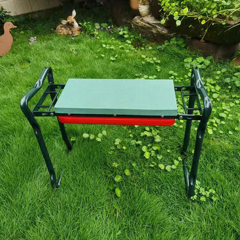 Garden Bench Metal - ポータブル折りたたみ式ガーデンニーラースツール 2 in 1 ガーデンシート＆膝パッド 軽量金属製ガーデニングベンチ
