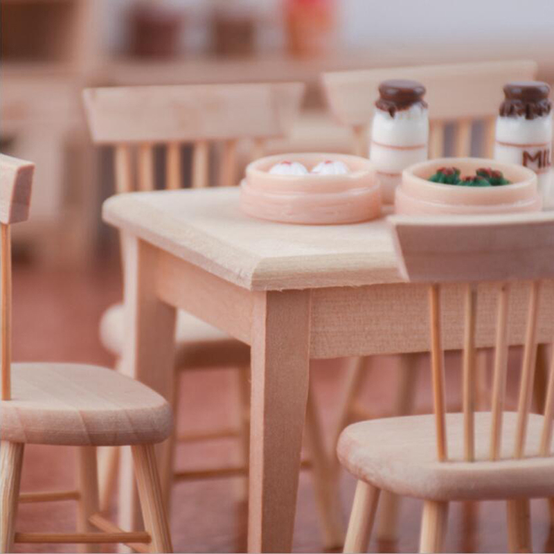 1/12 ミニチュアドールハウス家具木製ダイニングテーブルと - Bistro Table Set のレビューと価格