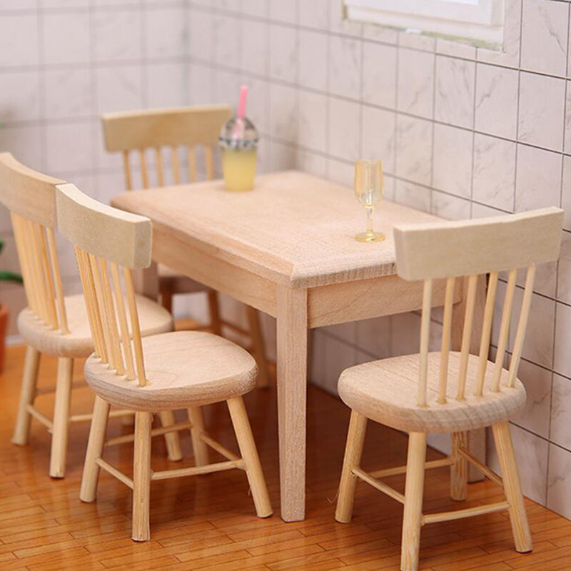 1/12 ミニチュアドールハウス家具木製ダイニングテーブルと - Bistro Table Set のレビューと価格