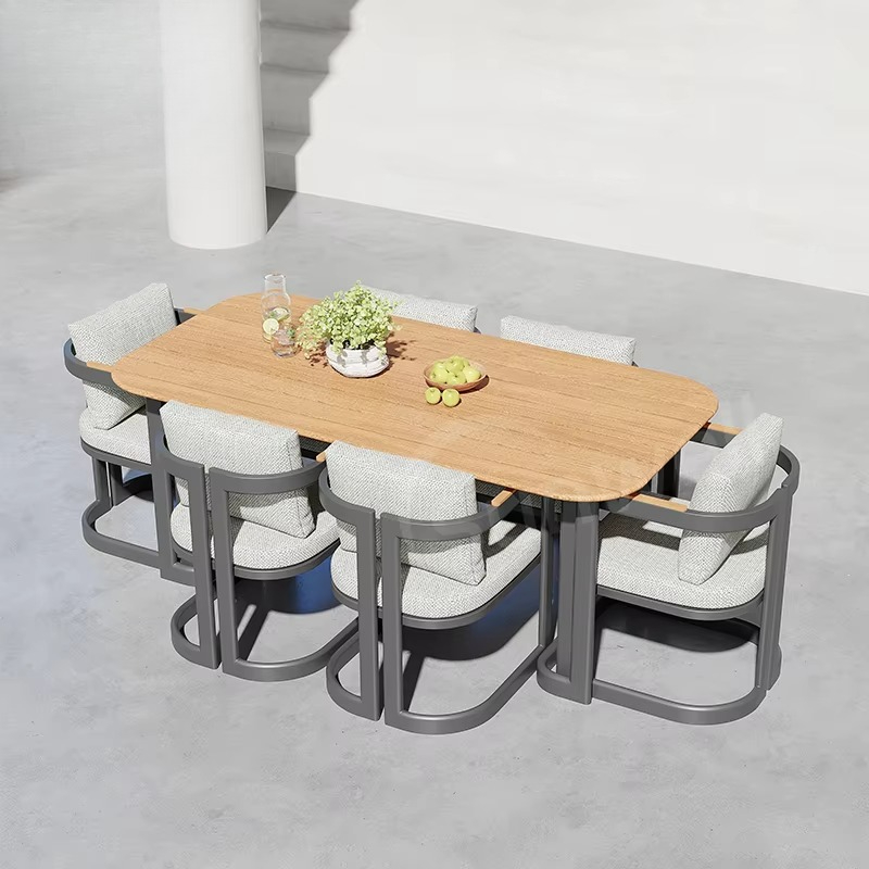 現代的な6人掛け屋外ダイニングテーブルビストロチェアセット、 - Bistro Table Set のレビューと価格
