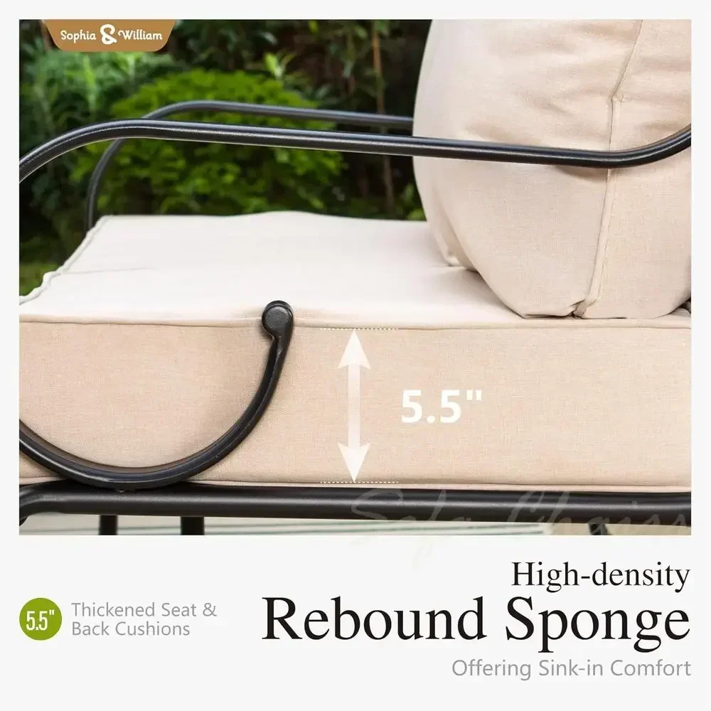 大型ハイバックメタル製屋外パティオ家具セット（回転椅子付き） - Outdoor Furniture Metal Chairs のレビューと価格