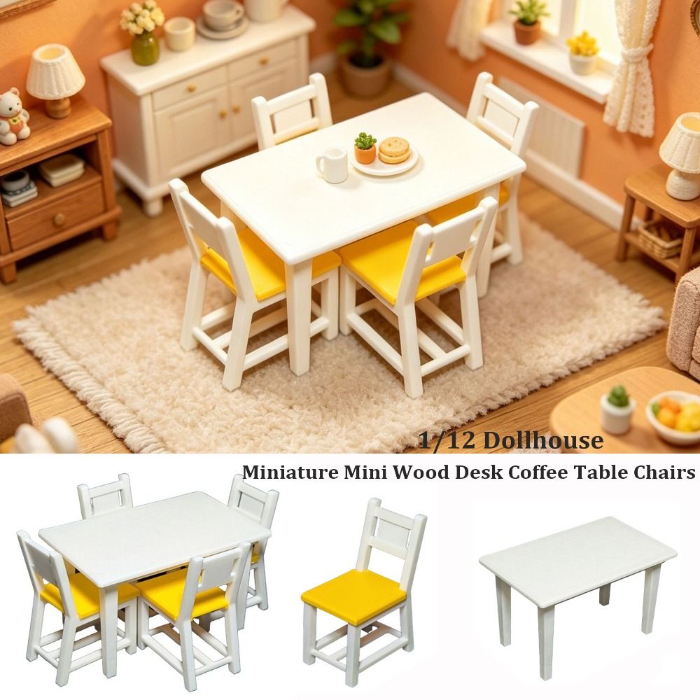 1/12 ドールハウスミニチュア木製デスクミニプラスチックコ - Bistro Table Set のレビューと価格