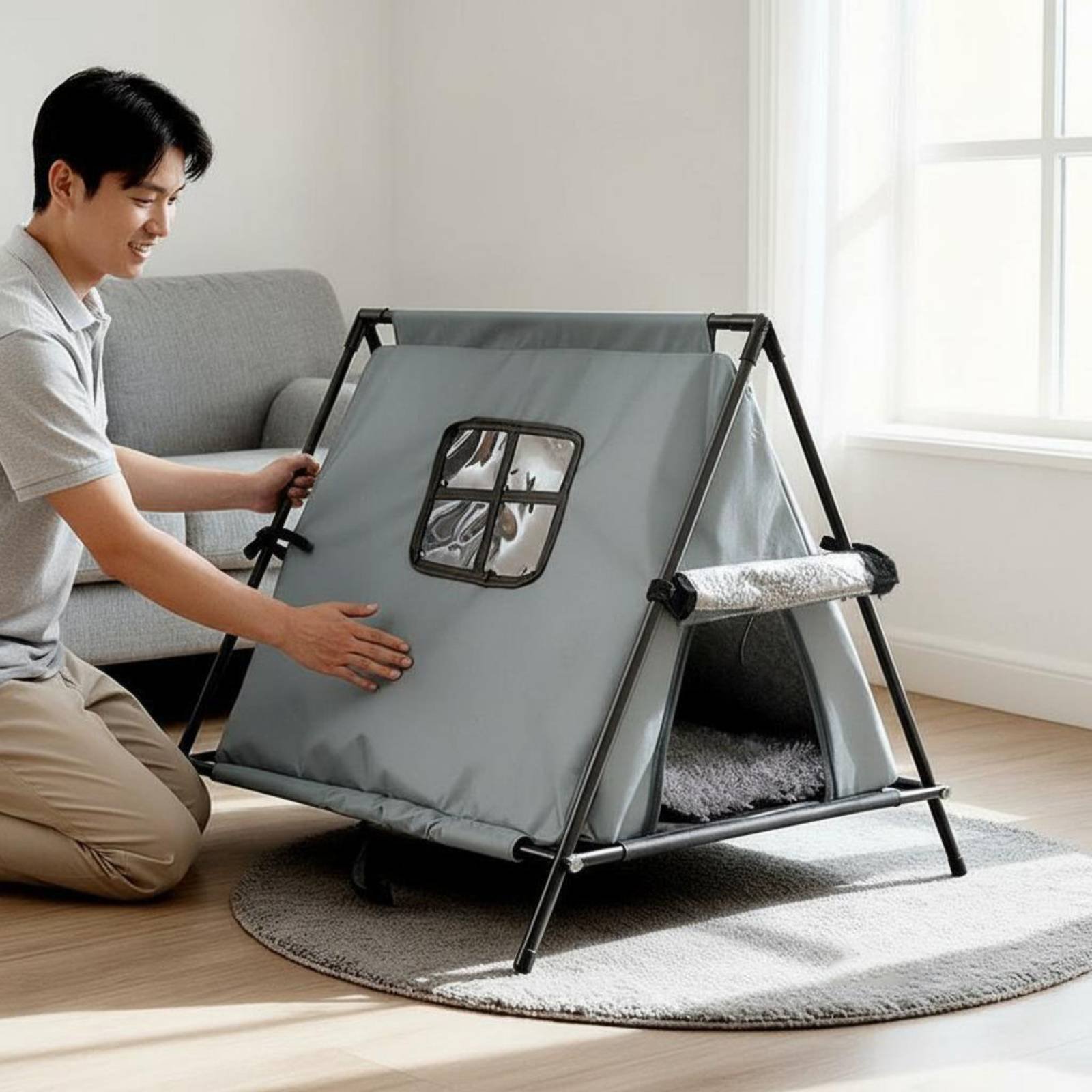 保温性のある猫ハウス、一年中使えるポータブル猫小屋、ペット家 - Outdoor Furniture Year Round のレビューと価格