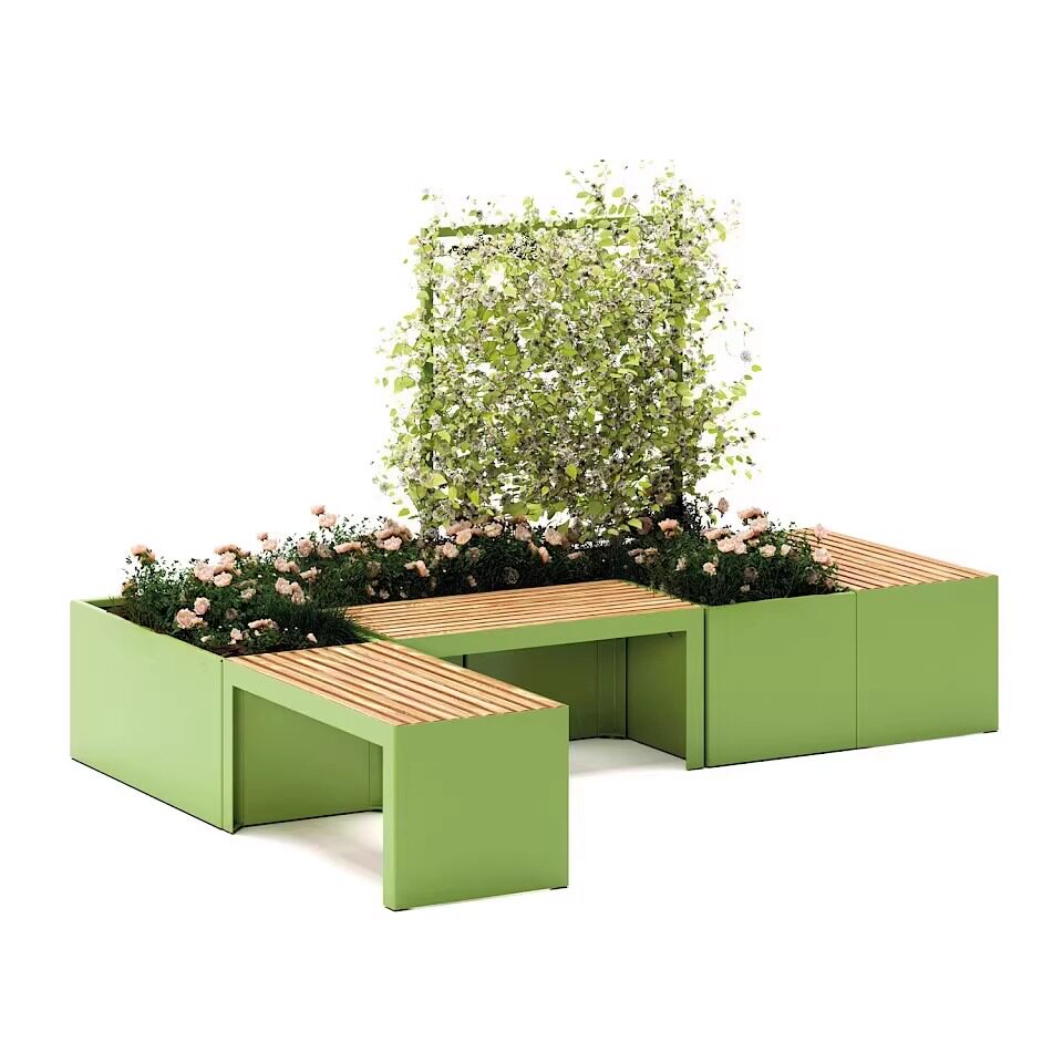 モダンな屋外ガーデンベンチ北欧ハイエンド花壇プランターボック - Garden Bench Metal のレビューと価格