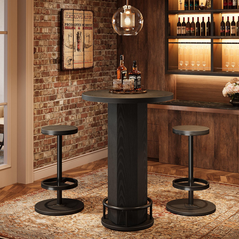 カスタム・トライサインズ ラウンドバーテーブルと椅子、インダ - Bistro Table Set のレビューと価格