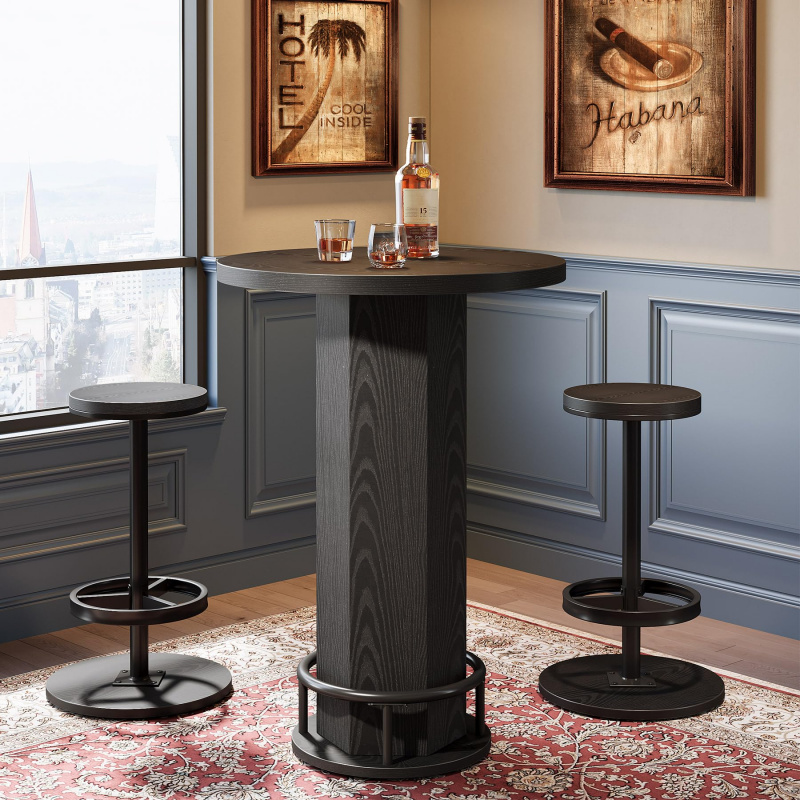 カスタム・トライサインズ ラウンドバーテーブルと椅子、インダ - Bistro Table Set のレビューと価格
