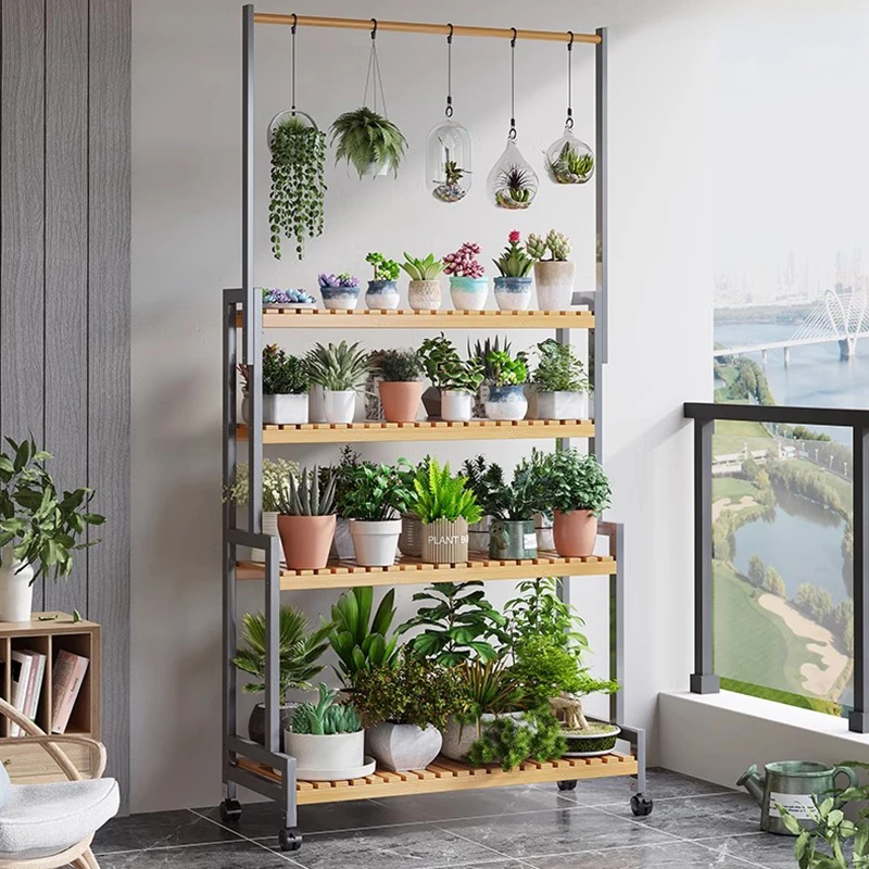 モダンな無垢材の植物棚床タイプバルコニー植木鉢多層植物棚屋外 - Outdoor Furniture Types のレビューと価格