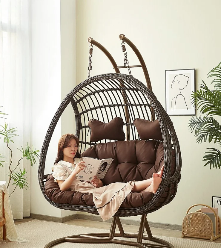 ハンギングバスケット ラタンチェア スイング 室内用 ホーム - Outdoor Furniture Metal Chairs のレビューと価格