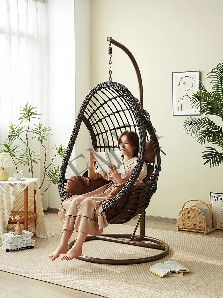 ハンギングバスケット ラタンチェア スイング 室内用 ホーム - Outdoor Furniture Metal Chairs のレビューと価格