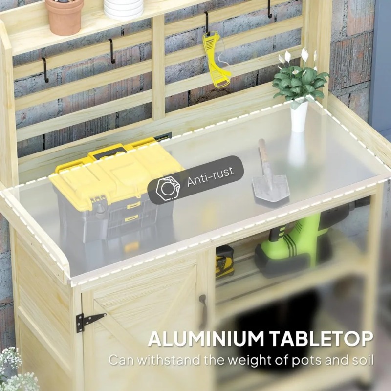 収納キャビネット付きガーデンワークステーション、裏庭、パティ - Garden Bench Metal のレビューと価格
